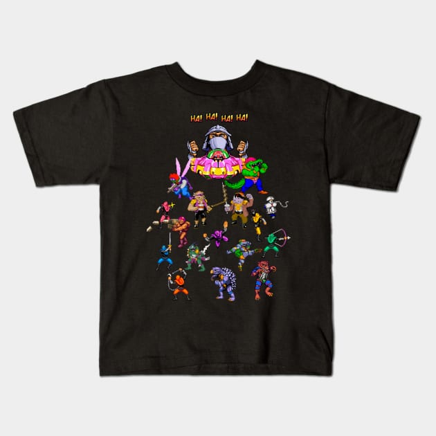 Villains in Time Kids T-Shirt by snespix